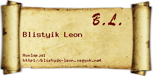 Blistyik Leon névjegykártya
